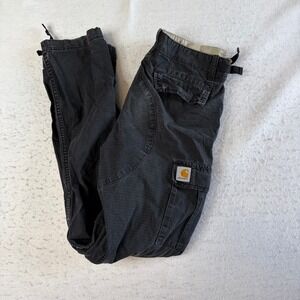 Carhartt WIP Cargo Pants Mens 32 Black Ripstop Workwear Regular Cargo Pant